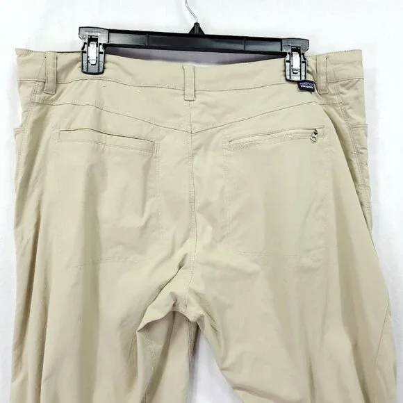 Patagonia Quandary Womens Hiking Pants Size 14 Beige Roll Up Tab - Picture 12 of 13